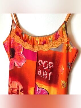 :: ✿ ᴥ ✿⊙ ͜ʖ✿ ⁞❛ัॢᵕ❛ั)✩*ೃ.⋆˚

Vintage Orange Floral Pop Art Graphic Print Dress